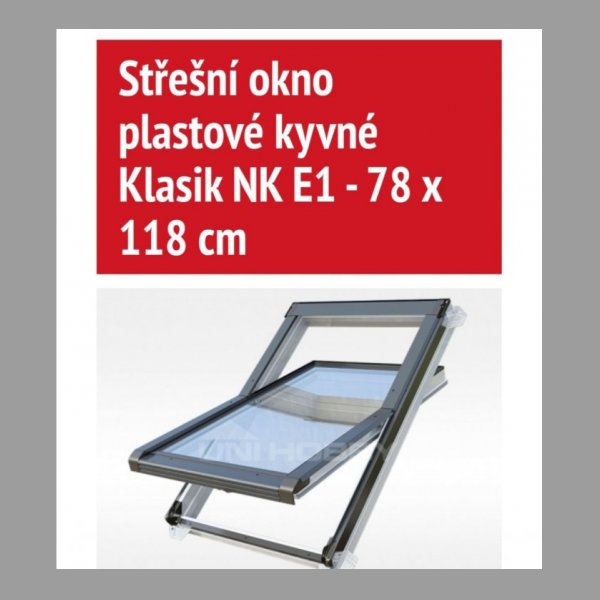 Střešní okna plastová kyvná Klasik NK E1 - 78 x 118 cm, 3 ks